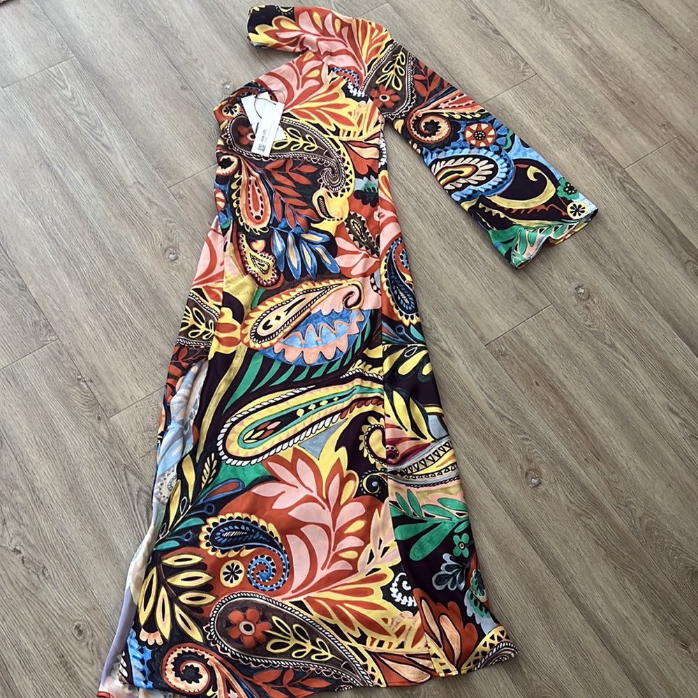 NWT - Zara Printed Asymmetrical Dress